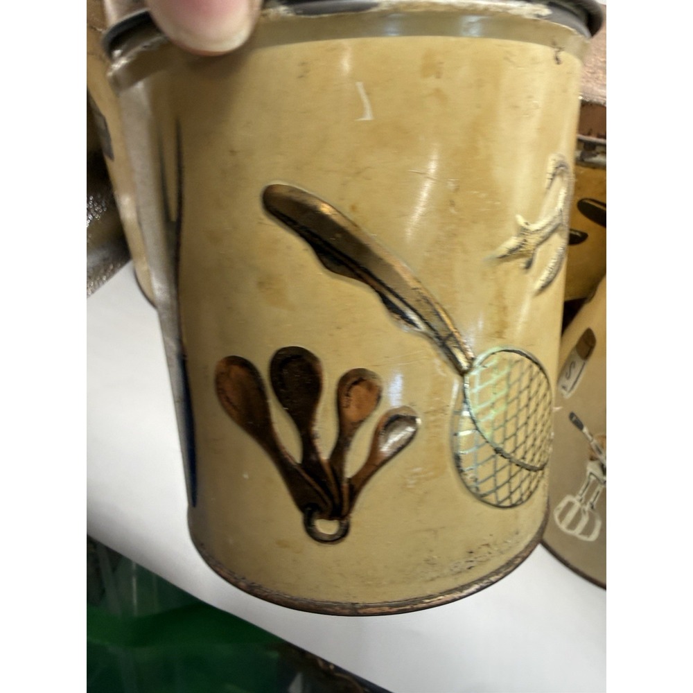 Vintage  MWeibro 4Pc Canister Set Kitchen MCM metal 1950's Rusty Crusty & Fab - Picture 6 of 7